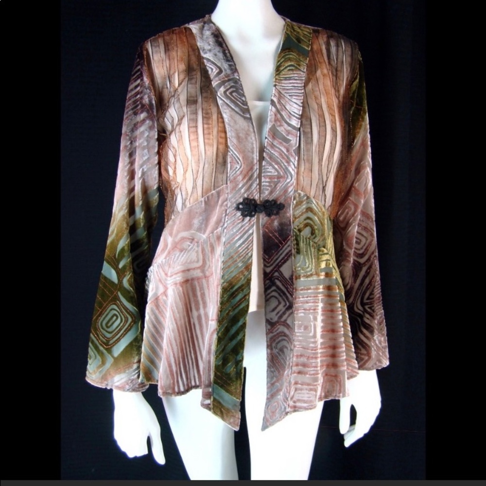 Velvet Chiffon Burnout Jacket